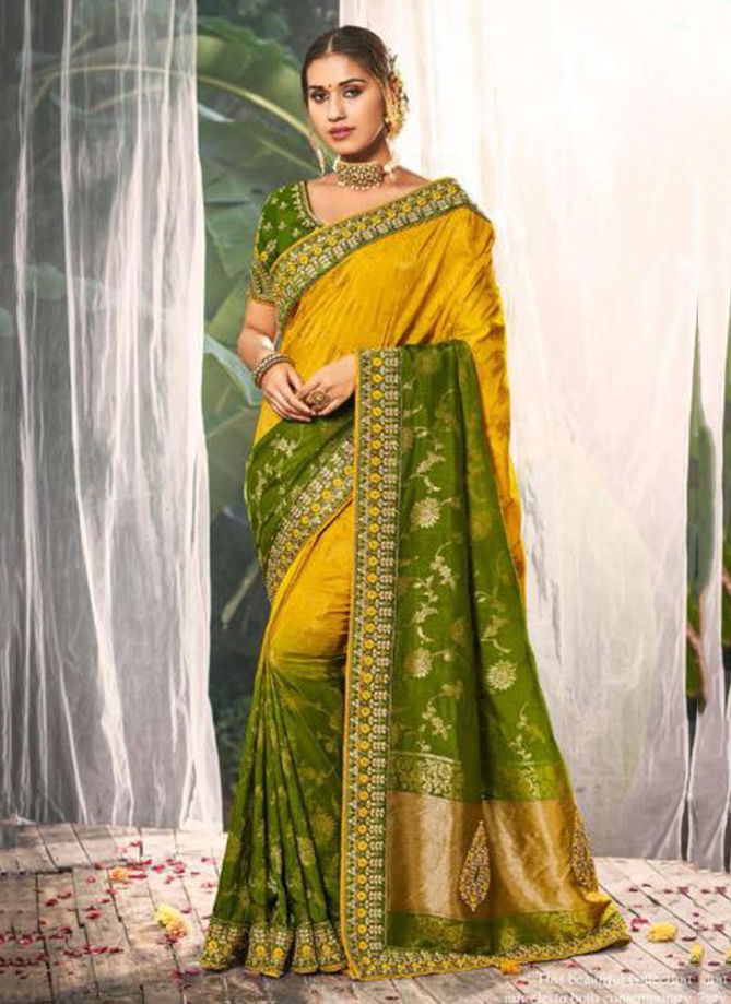 TATHASTU Latest Fancy Designer Heavy Wedding Wear Dola Silk Embroidery Lace Saree Collection